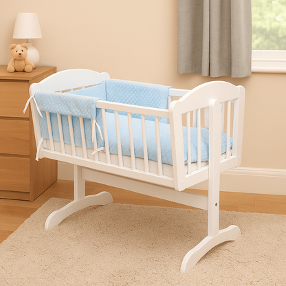 2pc Dimple Crib/Cradle Quilt & Bumper Bedding Set