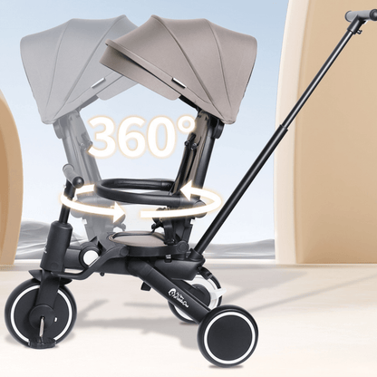 Foryourlittleone Xplor 6 in 1 Foldable Trike - Grey Olive (10m-4y)
