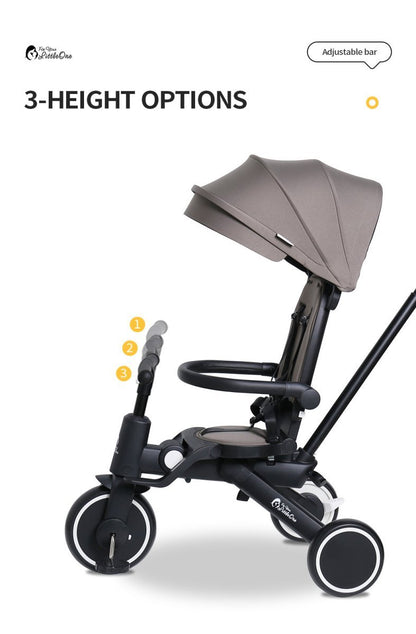 Foryourlittleone Xplor 6 in 1 Foldable Trike - Grey Olive (10m-4y)
